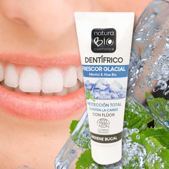 Dentífrico Frescor Glacial NaturaBIO Cosmetics marcas de pasta de dientes natural